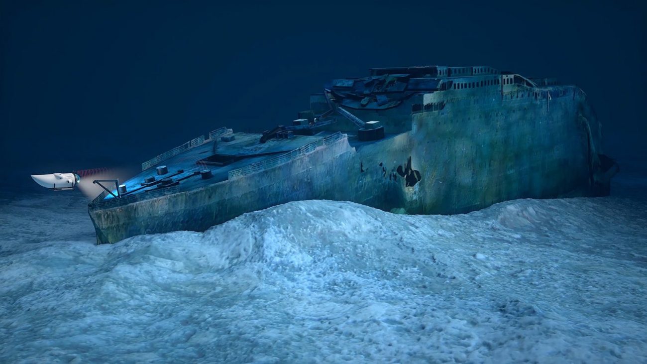 Титаник, лежащий на дне океана в 2019 году
